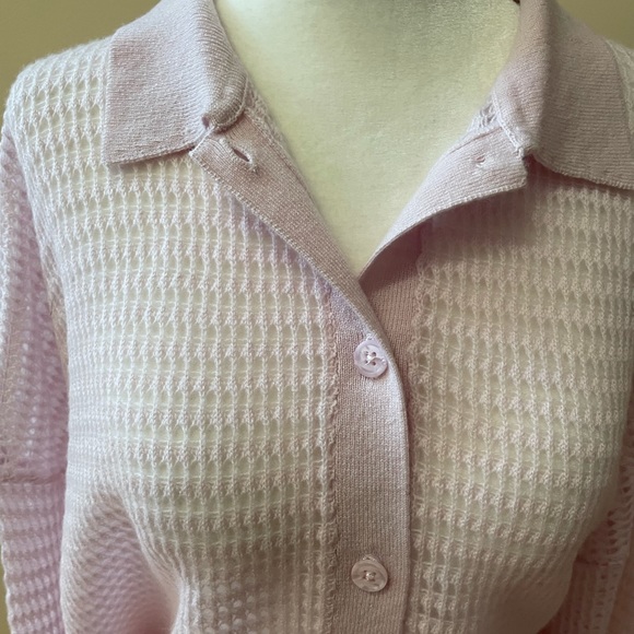 Cashmere Button-Down Pointelle Cardigan from 360 Cashmere - Picture 3 of 7